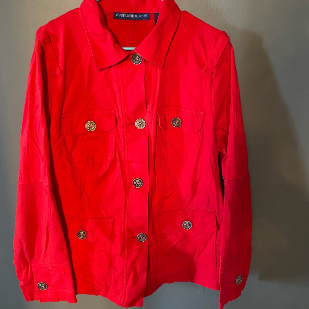 Avenue Jeans Red Jean Jacket